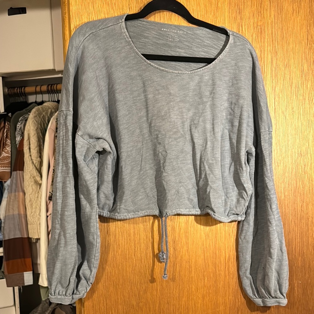 Women's Blue Long Sleeve Top